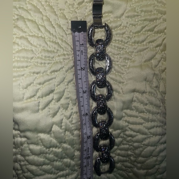 Brighton Retired Crystal Chunky Chain Link bracelet - Picture 3 of 5